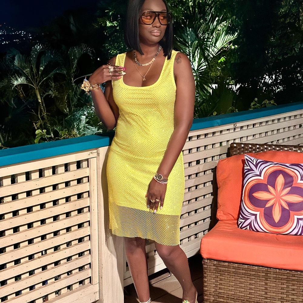 Yellow Mesh Dress
